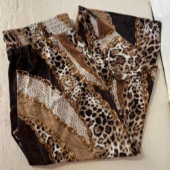 Philosophy Pants - Medium Philosophy Republic pull on wide leg cheetah animal print flared pants